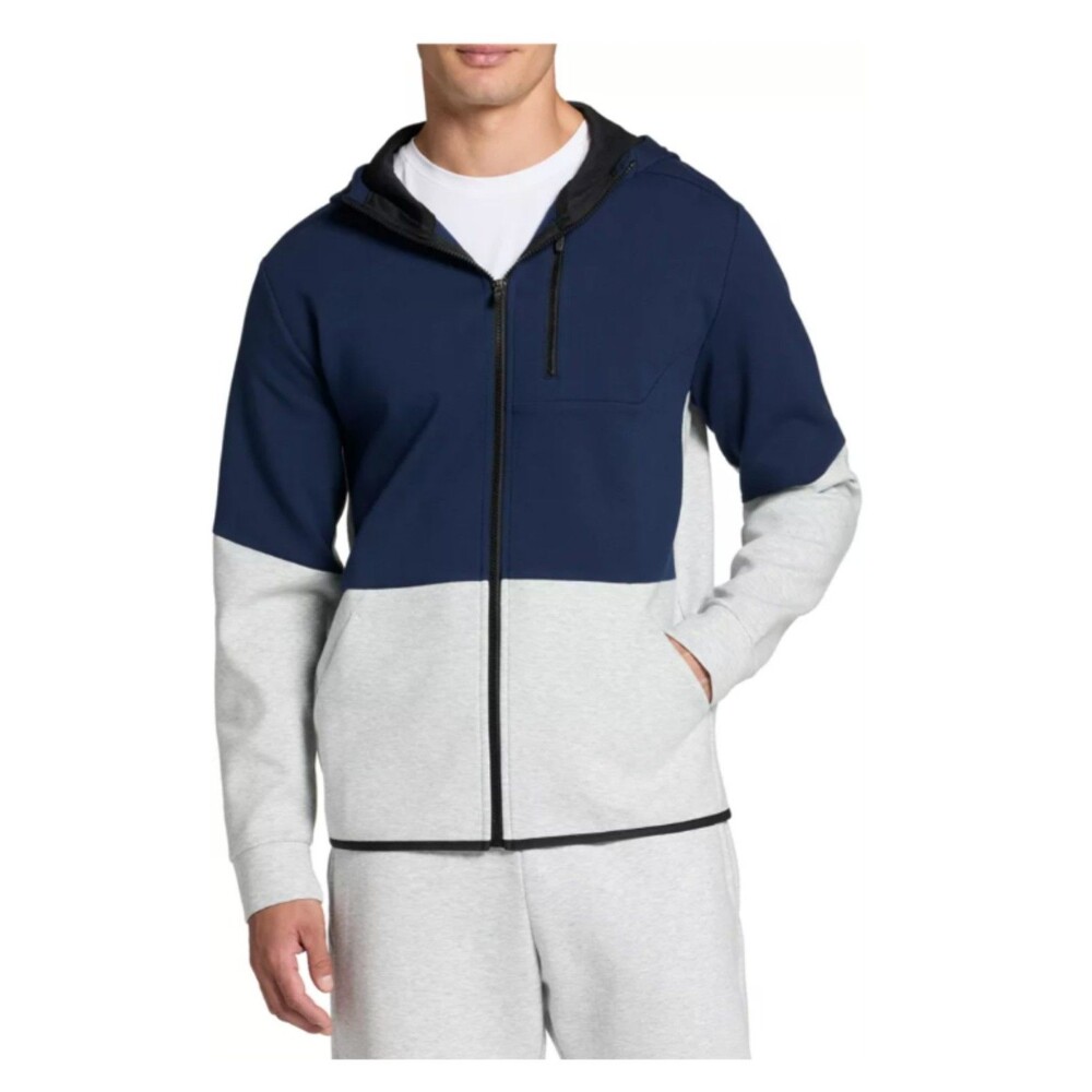 Men's DSG Full Zip Sport Fleece Hoodie Navy Gray XL New